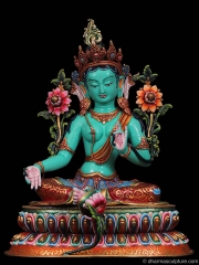 Tare Tuttare Ture, Green Tara Statue 19"